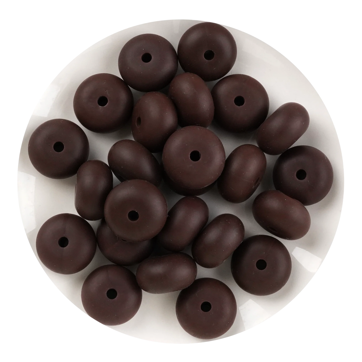 Silicone Bead Abacus Disc - Chocolate