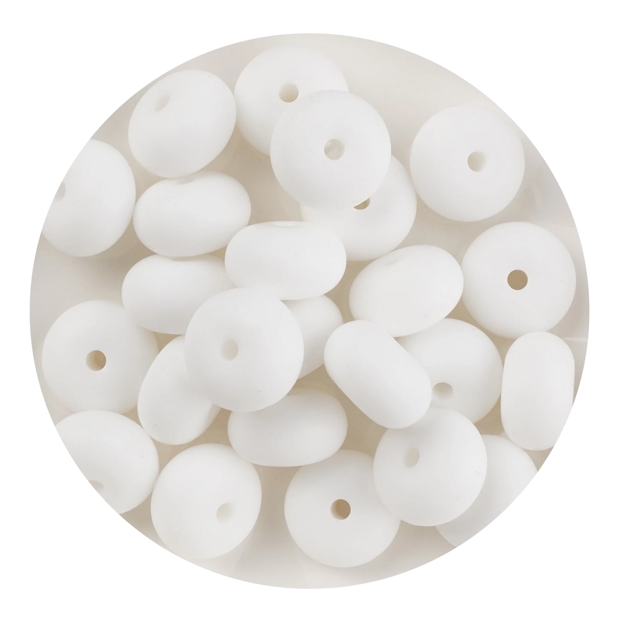 Silicone Bead Abacus Disc - Snow