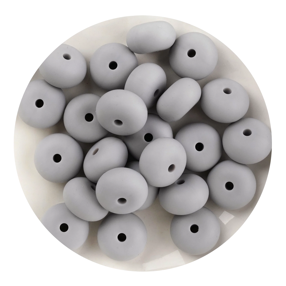 Silicone Bead Abacus Disc - Gray