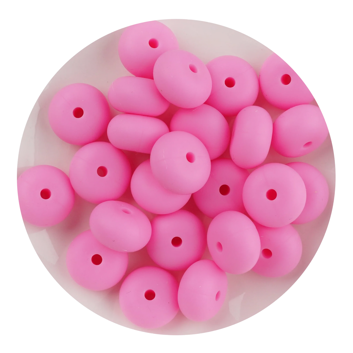 Silicone Bead Abacus Disc - Pink