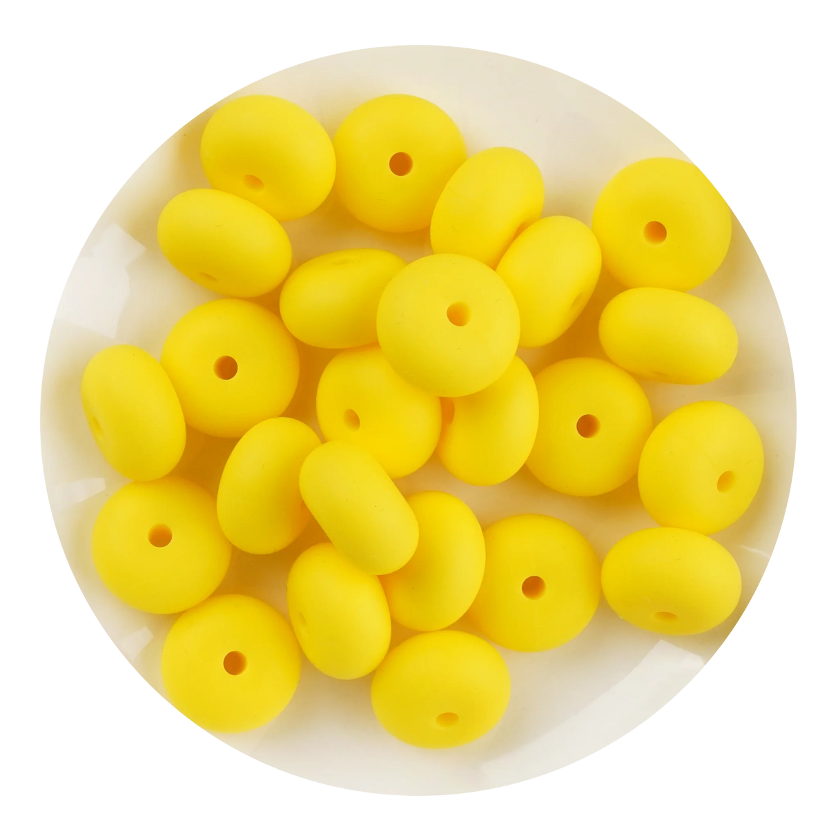 Silicone Bead Abacus Disc - Yellow