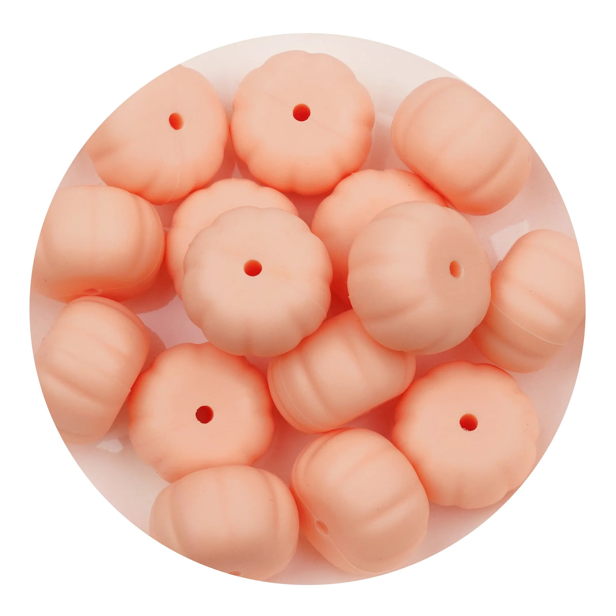 Silicone Focal Bead Pumpkin - Light Pink