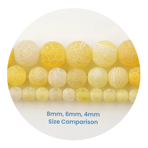 stone string beads yellow 2 tone