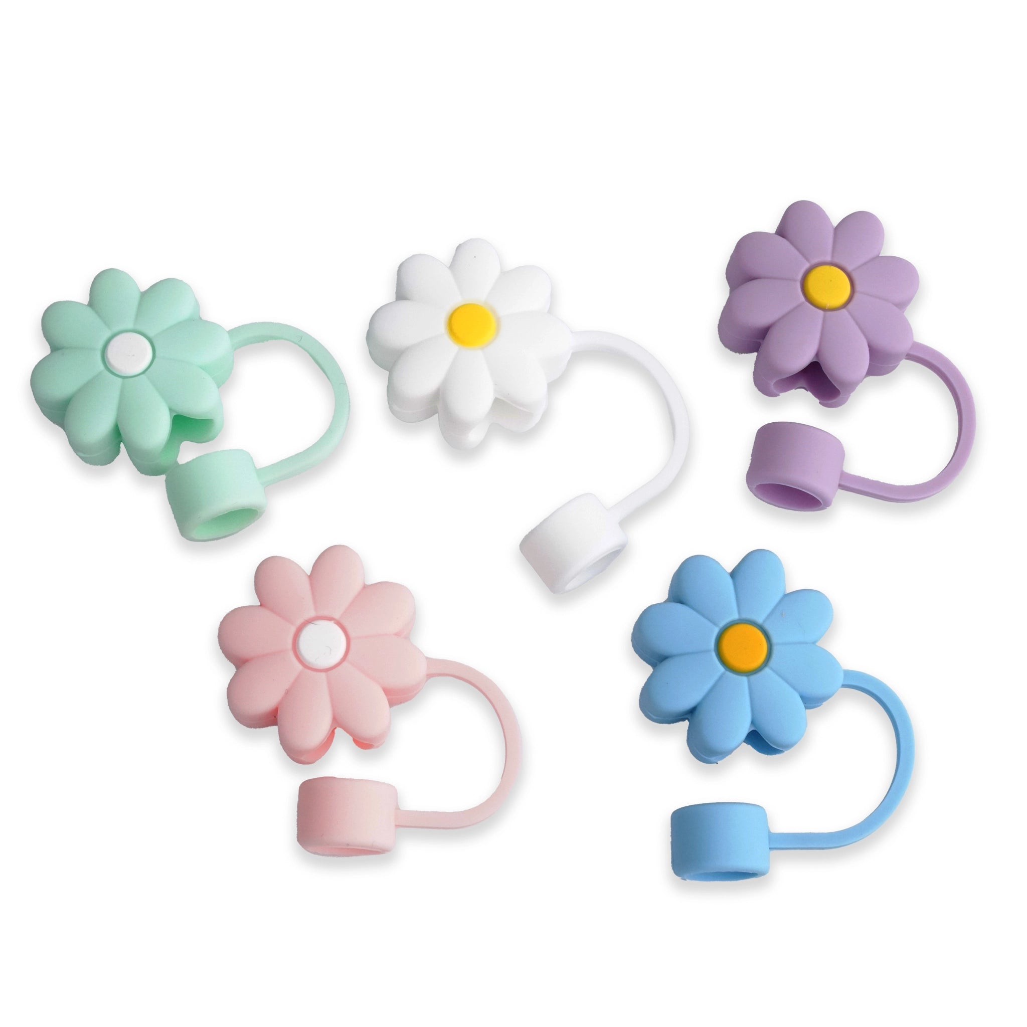 Master Maker Crafts -  Silicone Straw Topper - Assorted Pastel Daisies (5 Toppers) | Master Maker Crafts - Wholesale Craft Supplies - Fast Shipping from Ohio DIY Craft Warehouse