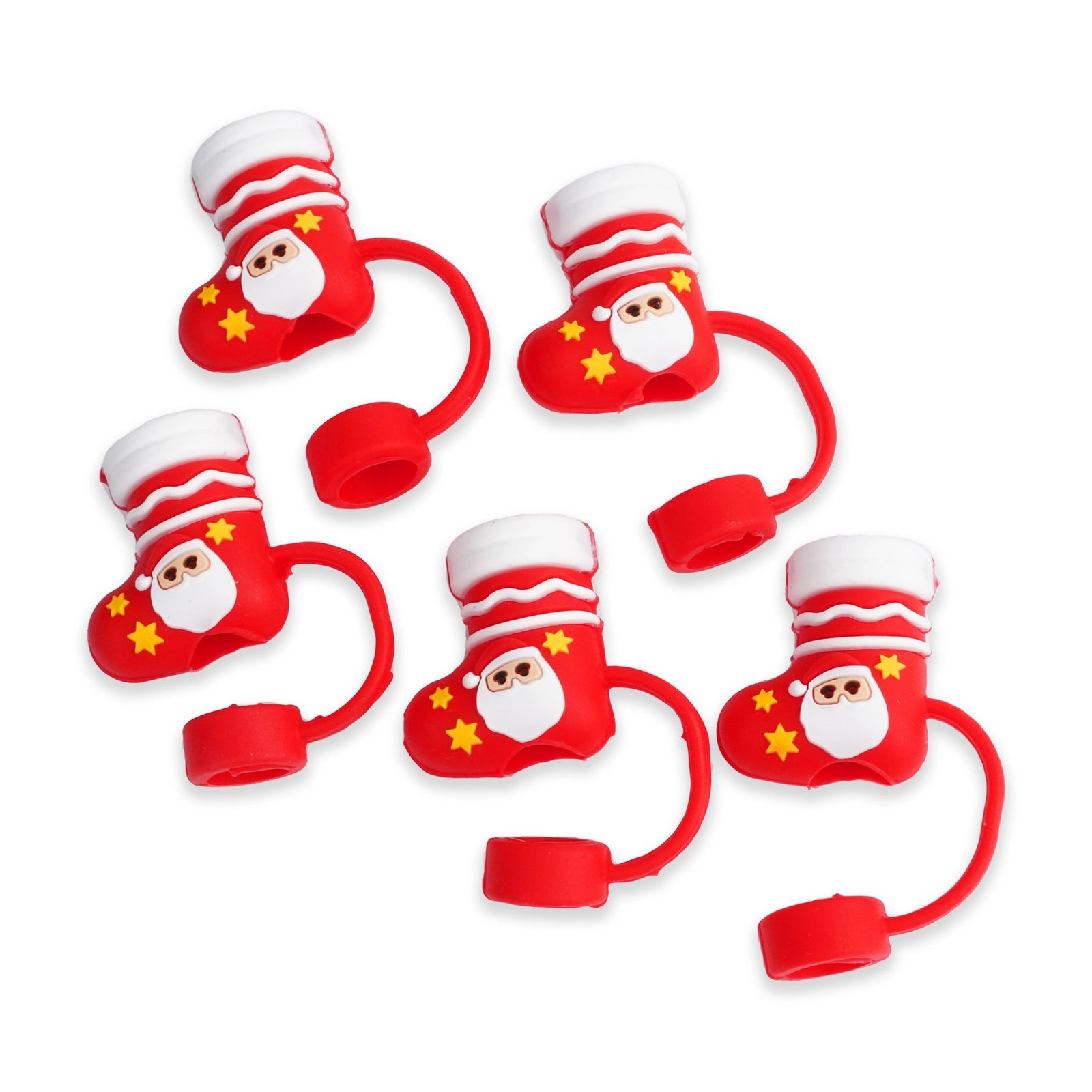 Master Maker Crafts -  Silicone Straw Topper - Santa Stocking (5 Toppers) | Master Maker Crafts - Wholesale Craft Supplies - Fast Shipping from Ohio