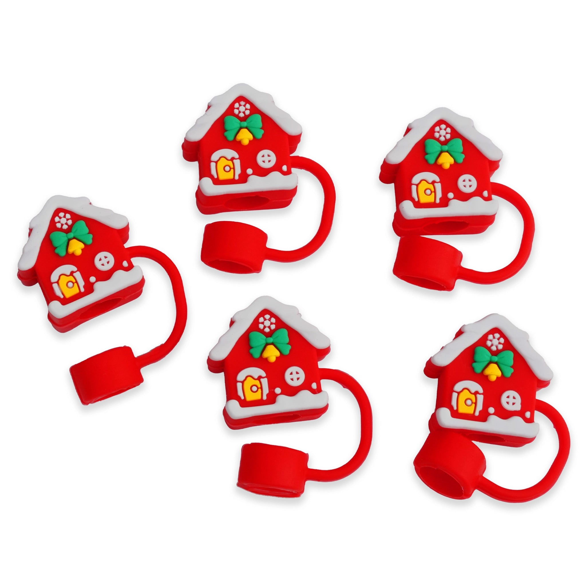 Master Maker Crafts -  Silicone Straw Topper - Snowy House (5 Toppers) | Master Maker Crafts - Wholesale Craft Supplies - Fast Shipping from Ohio DIY Craft Warehouse
