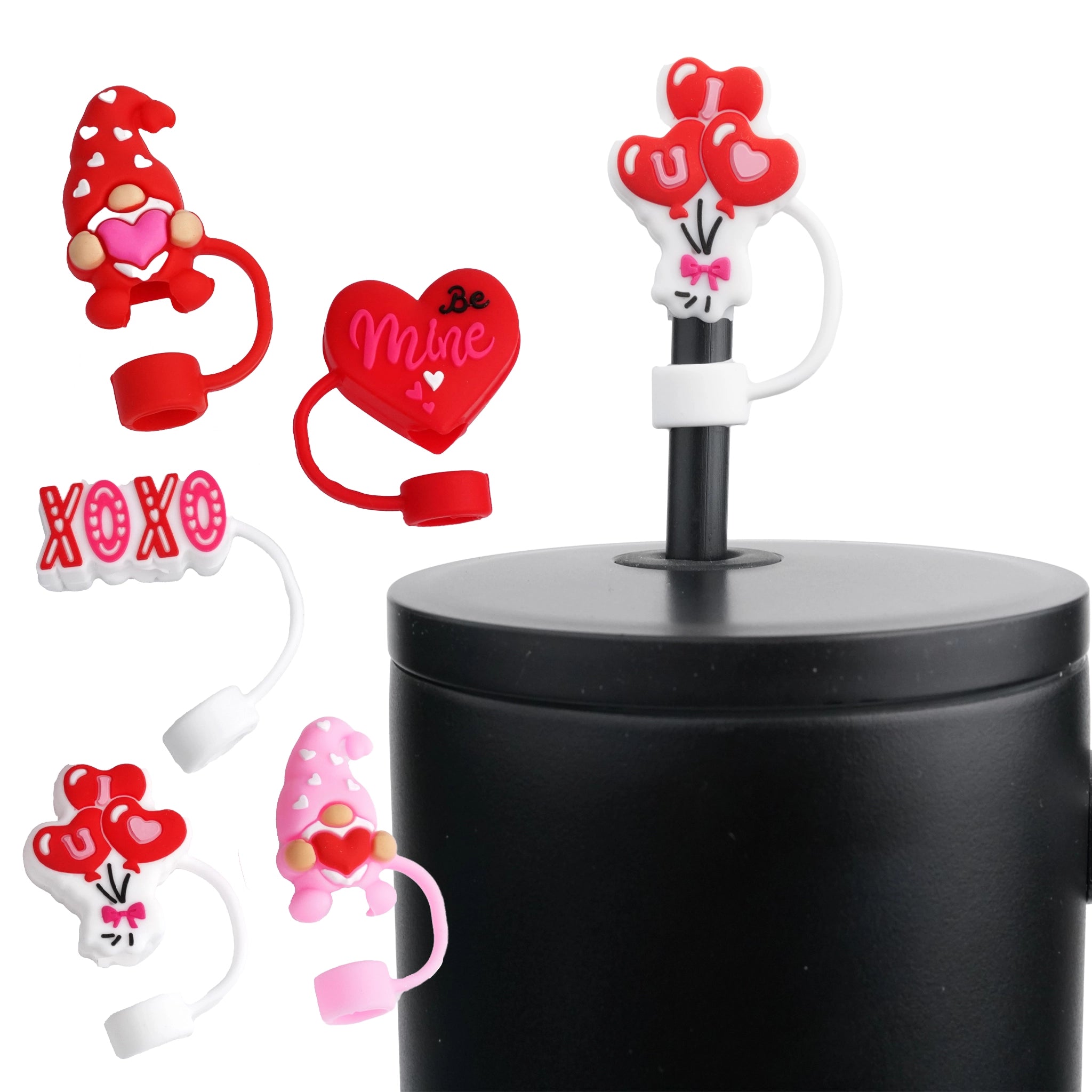 Master Maker Crafts -  Silicone Straw Topper - Assorted Valentine Love (5 Toppers) | Master Maker Crafts - Wholesale Craft Supplies - Fast Shipping from Ohio DIY Craft Warehouse