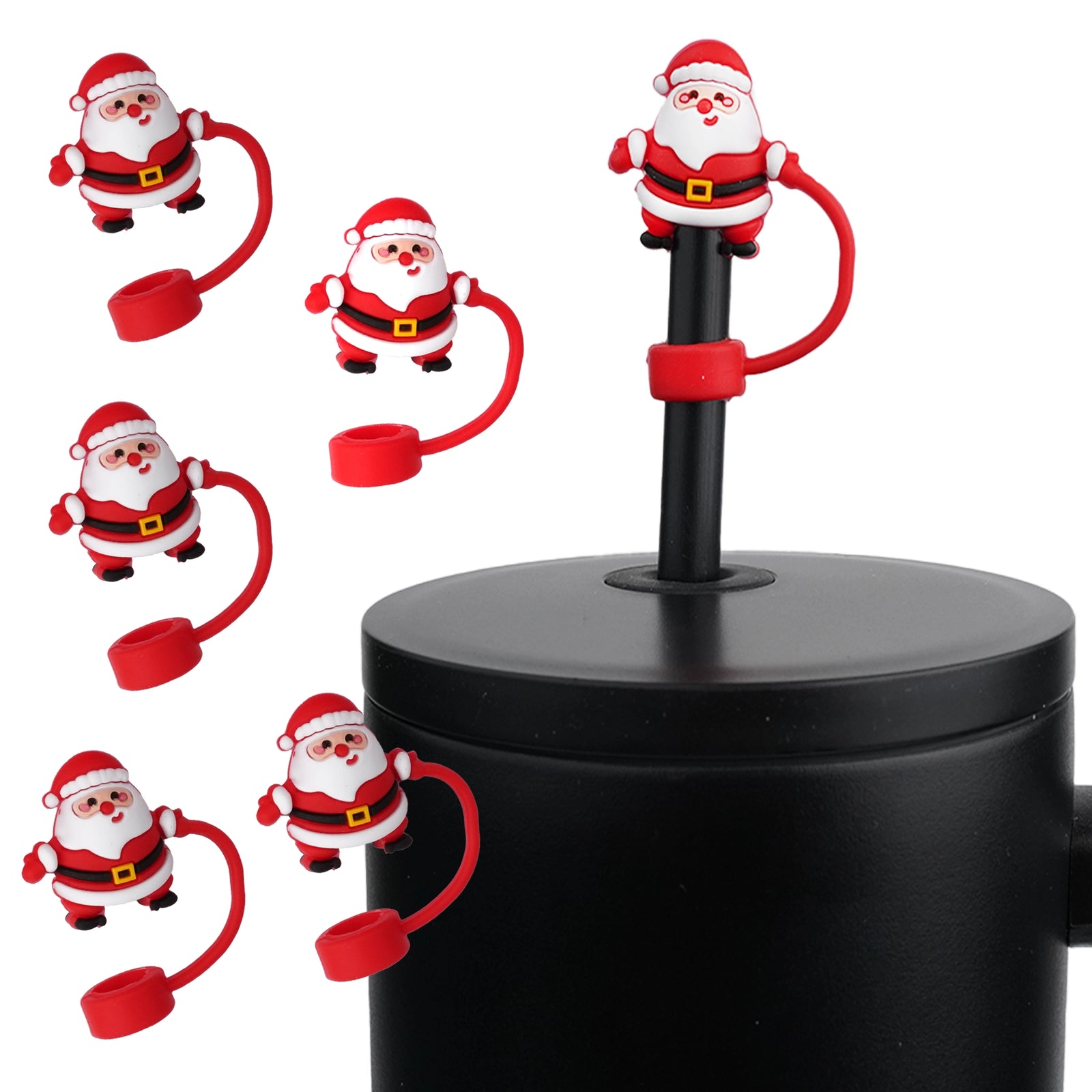 Master Maker Crafts -  Silicone Straw Topper - Santa Clause (5 Toppers) | Master Maker Crafts - Wholesale Craft Supplies - Fast Shipping from Ohio