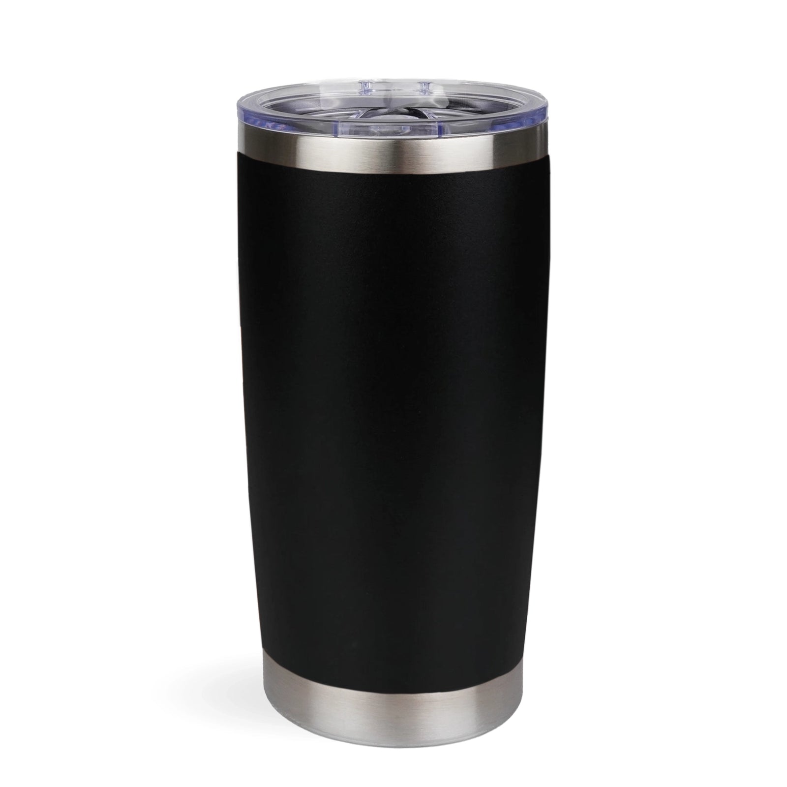 Black stainless steel tumbler with clear lid, Master Maker Crafts wholesale craft supplies Ohio
