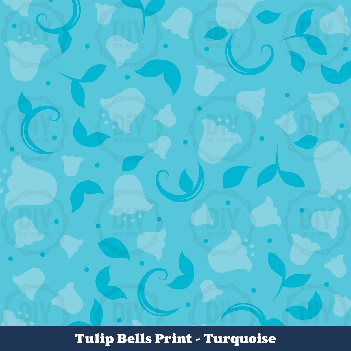 Tulip Bells Sublimation Transfer - Turquoise