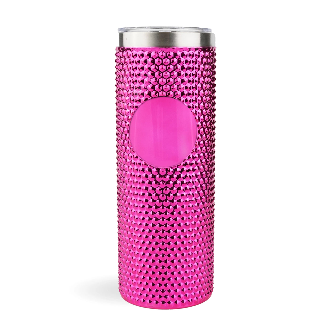 tall skinny studded tumbler hot pink