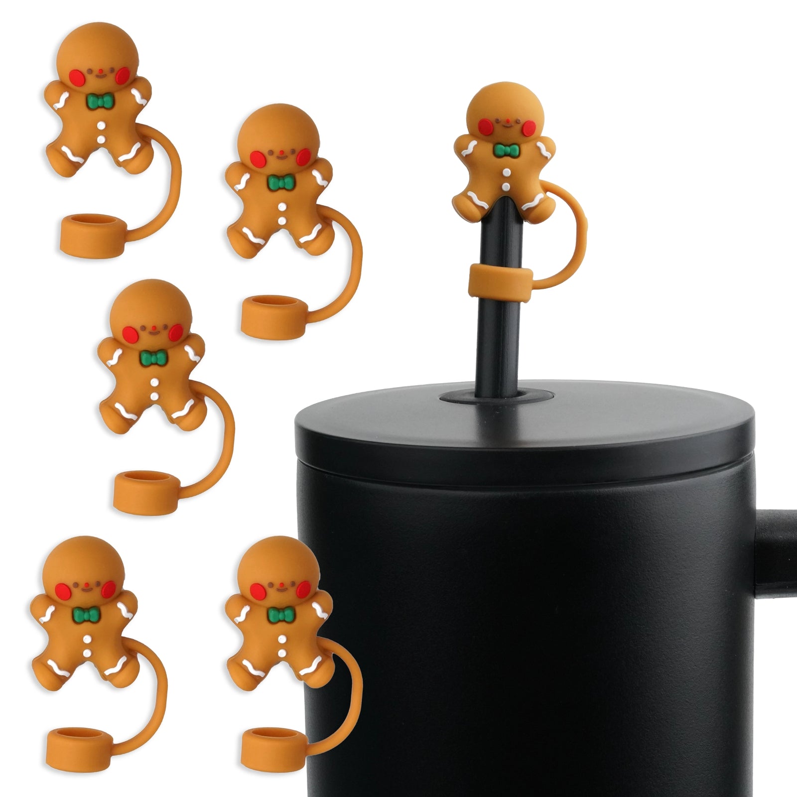 Master Maker Crafts -  Silicone Straw Topper - Gingerbread Man (5 Toppers) | Master Maker Crafts - Wholesale Craft Supplies - Fast Shipping from Ohio