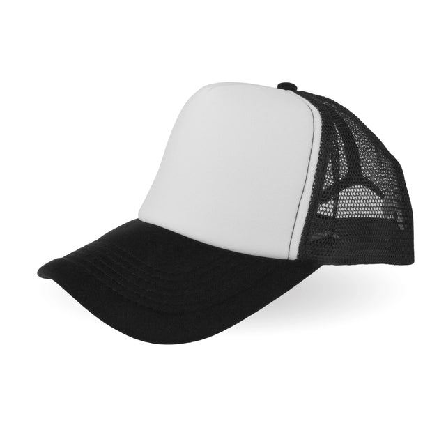 trucker hat black white