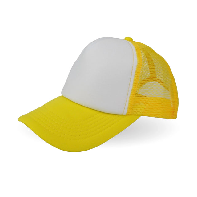 trucker hat yellow white