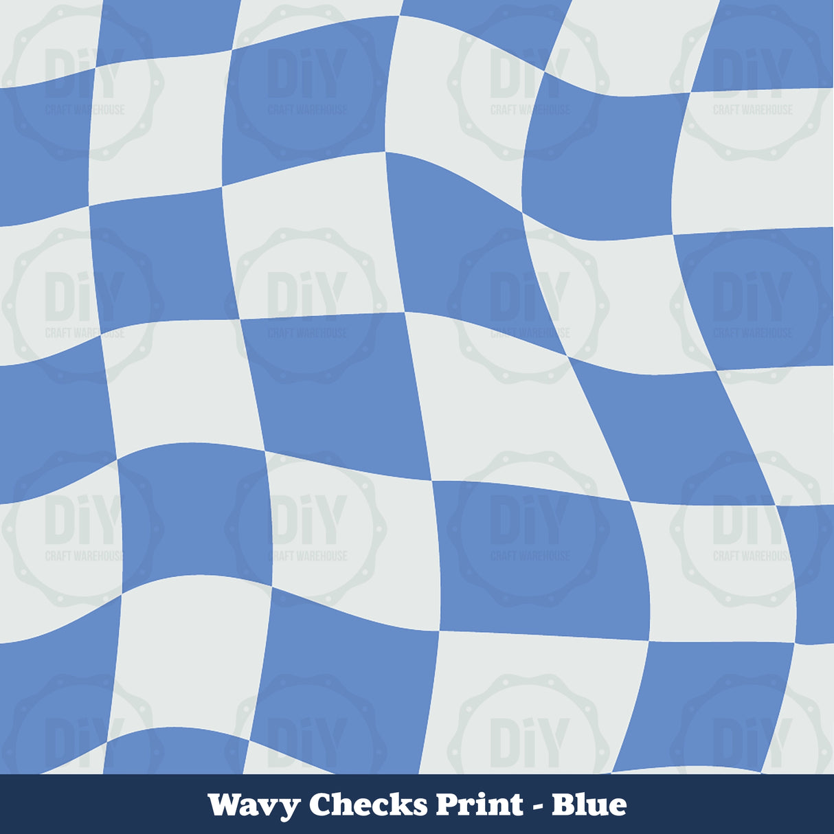 Wavy Checks Sublimation Transfer - Blue