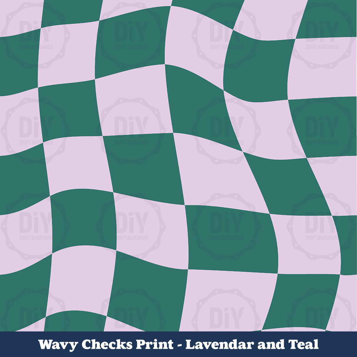 Wavy Checks Sublimation Transfer - Lavender & Teal