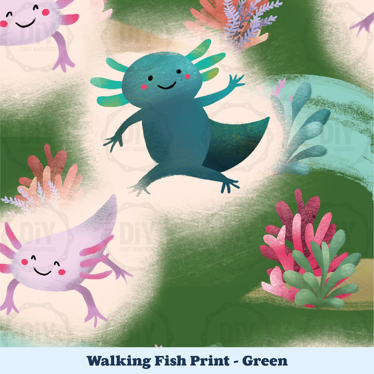 Walking Fish Sublimation Transfer - Green