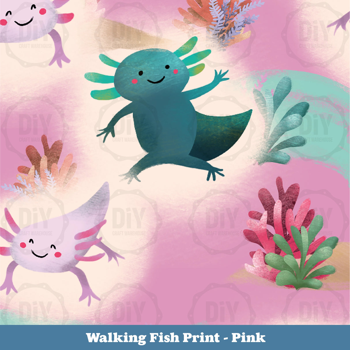 Walking Fish Sublimation Transfer - Pink
