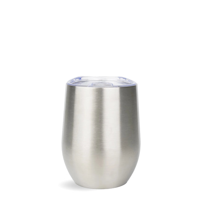 wine cup tumbler brushed metallic silver