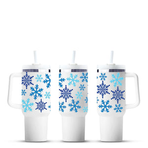 UV DTF Wrap -  Winter Blue Snowflakes