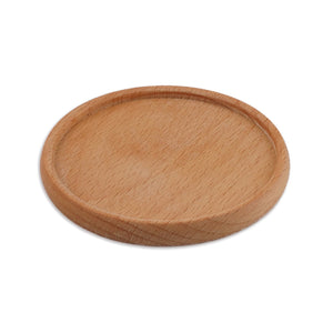 Wood Coaster  Round Raised Edge - Brown