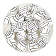 silicone focal bead round volleyball white