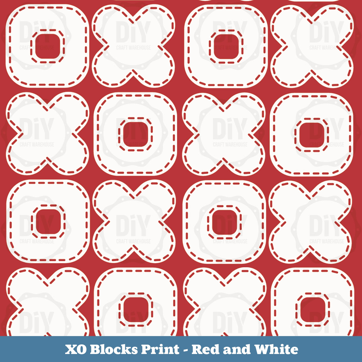 XO Block Sublimation Transfer - Red & White