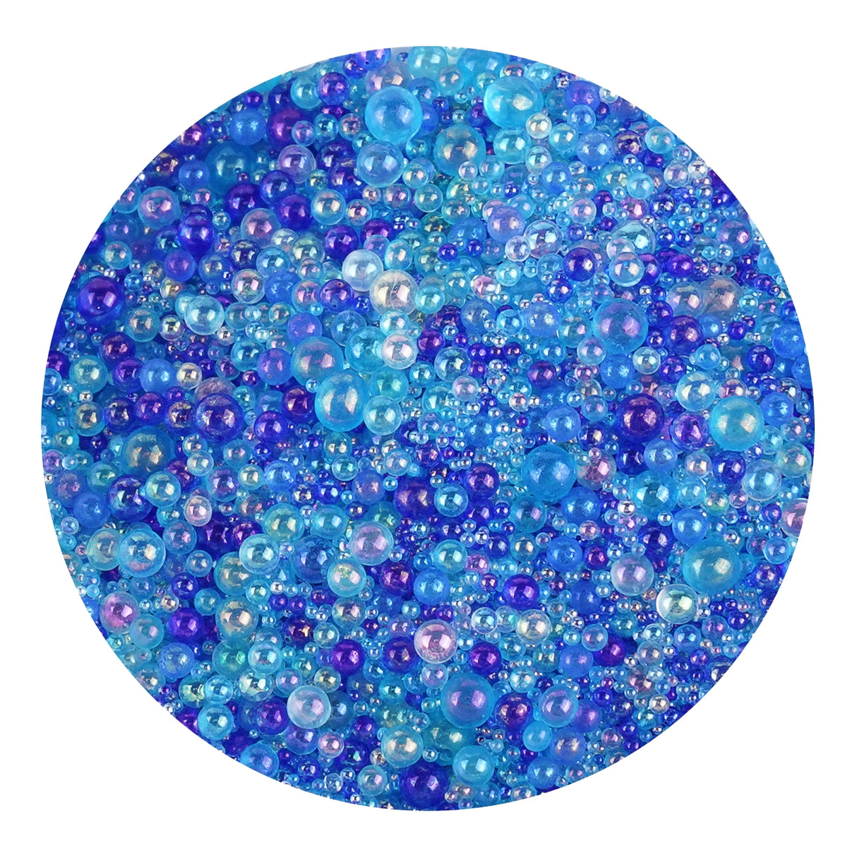 Mini Bubble Beads Glass - Blue Opal