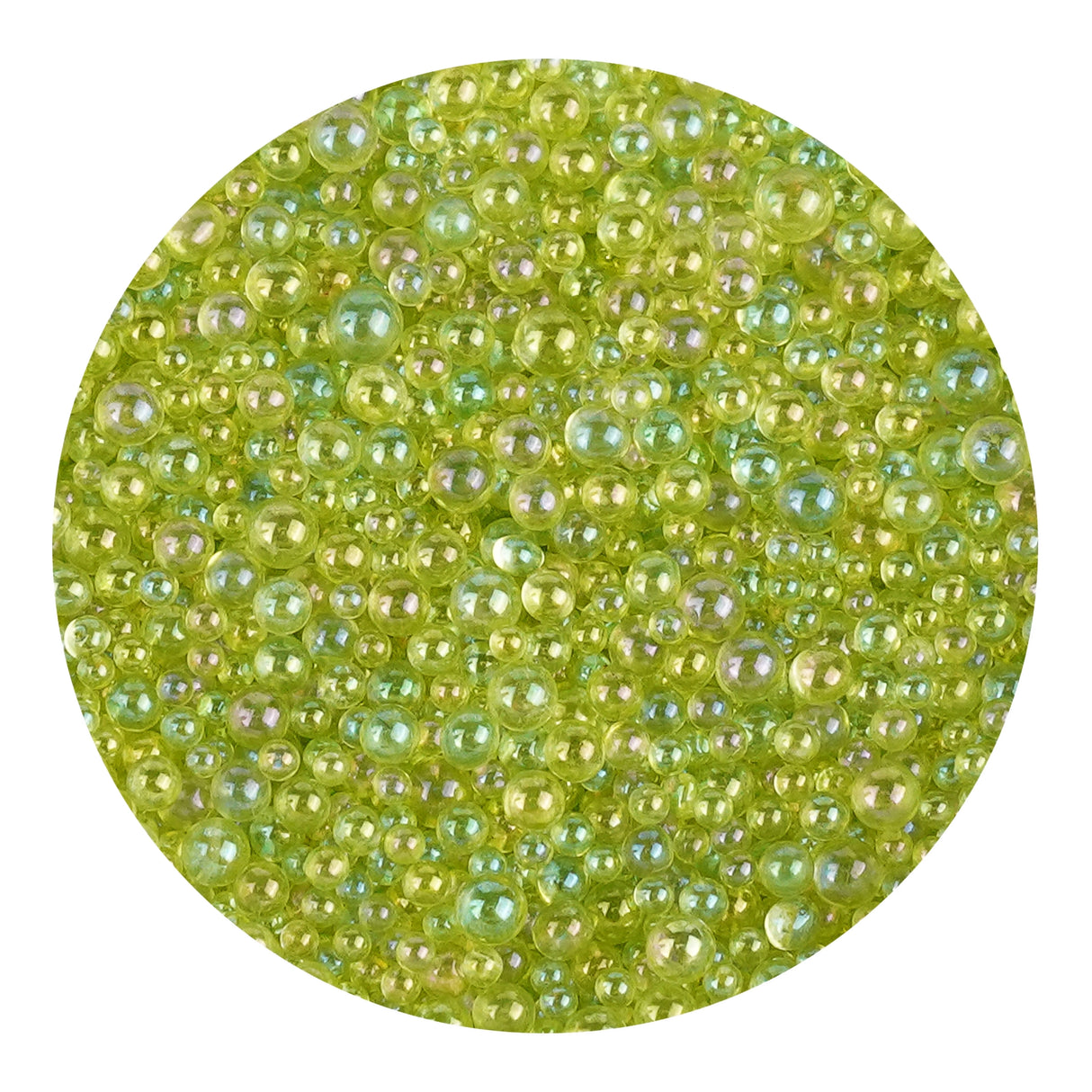 mini bubble beads glass lime