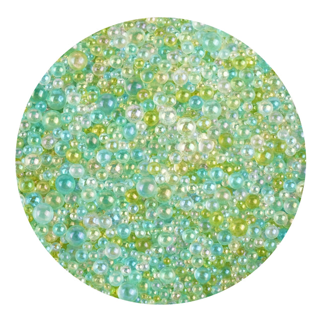 Mini Bubble Beads Glass - Lime Opal