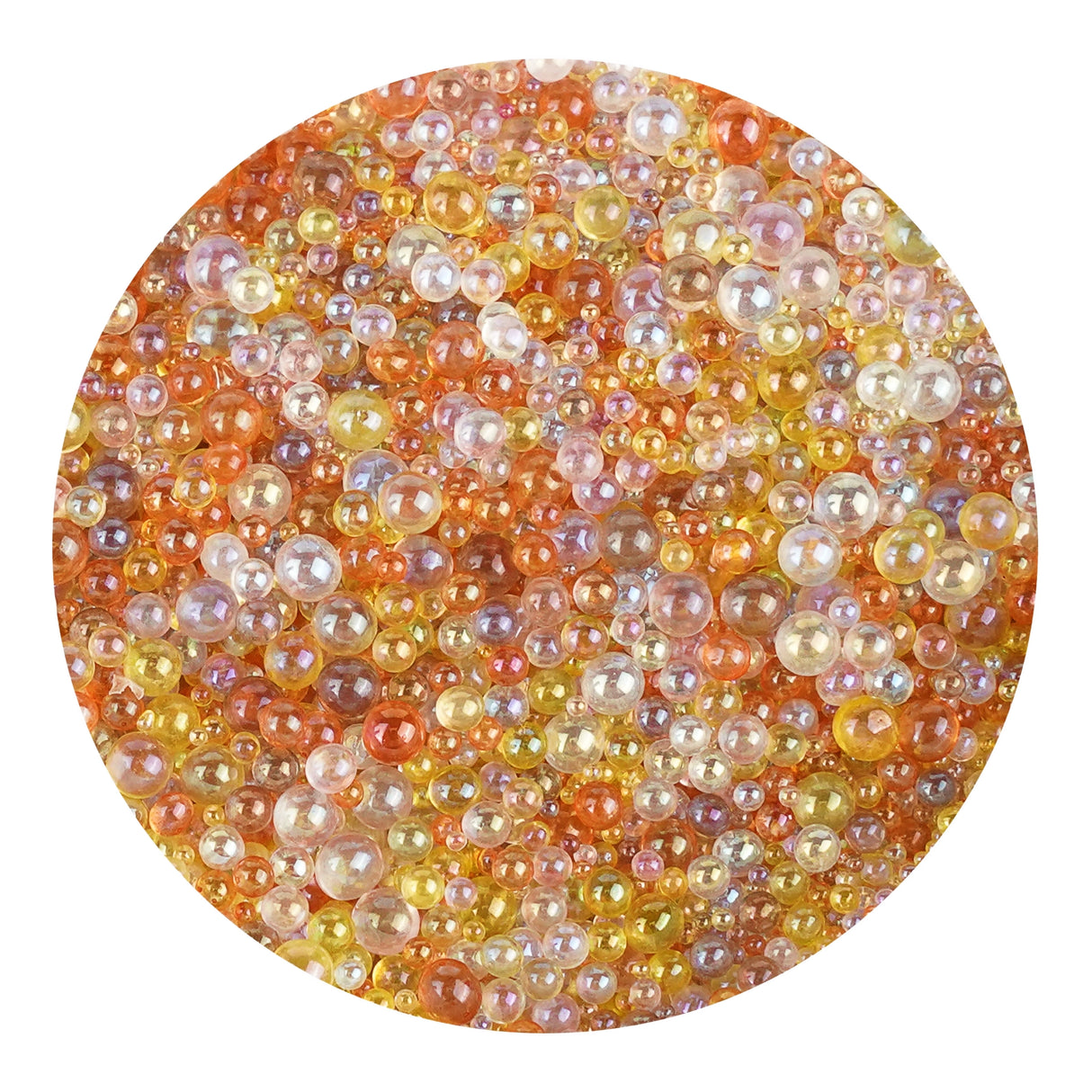 Mini Bubble Beads Glass - Orange Opal