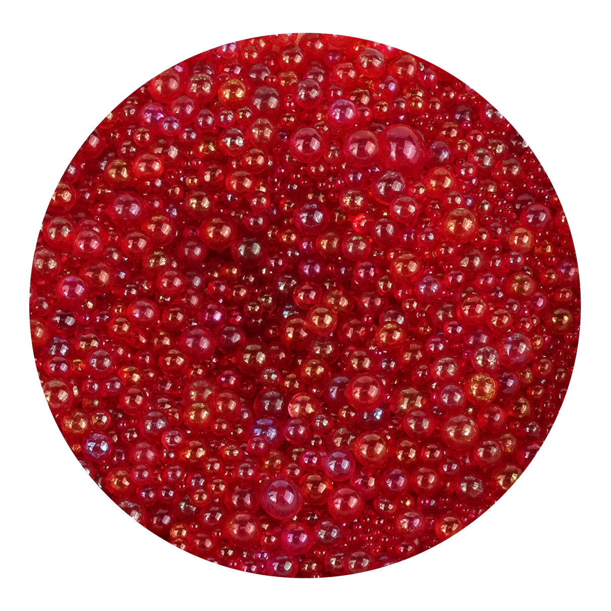 Mini Bubble Beads Glass - Red