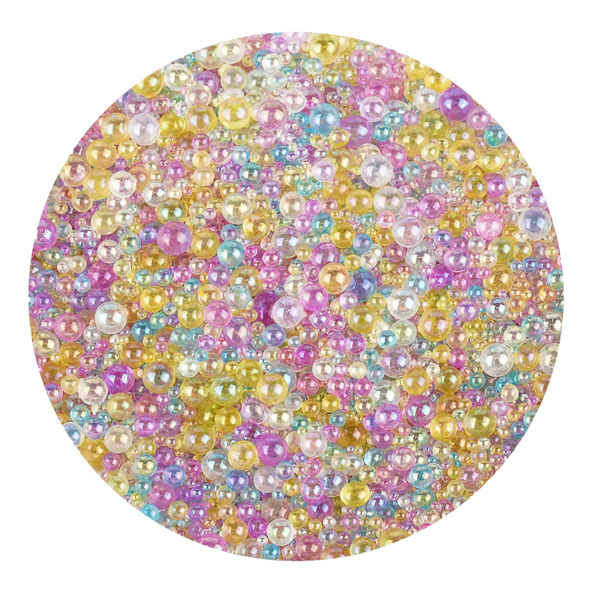 Mini Bubble Beads Glass - White Opal