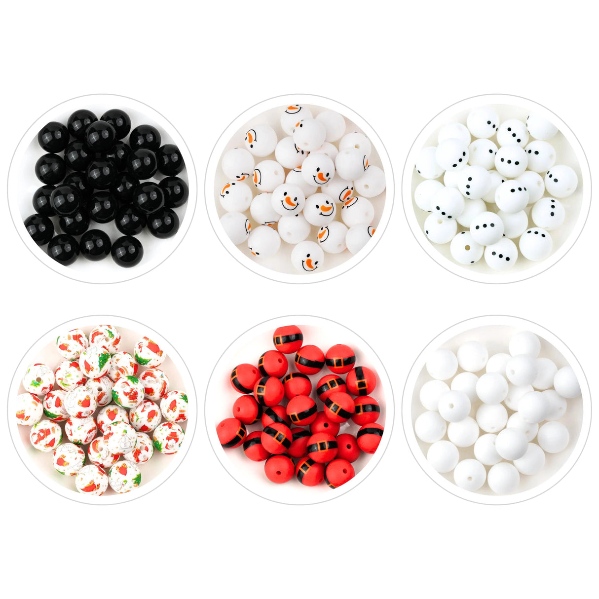 Assorted Pack - Yuletide Fun Round Silicone Beads