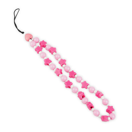 phone charm stars and beads pink