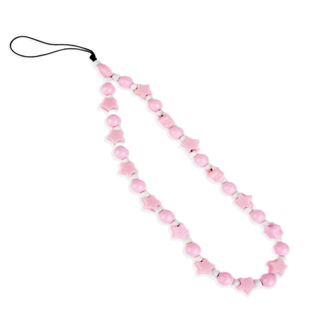 phone charm stars and beads light pink