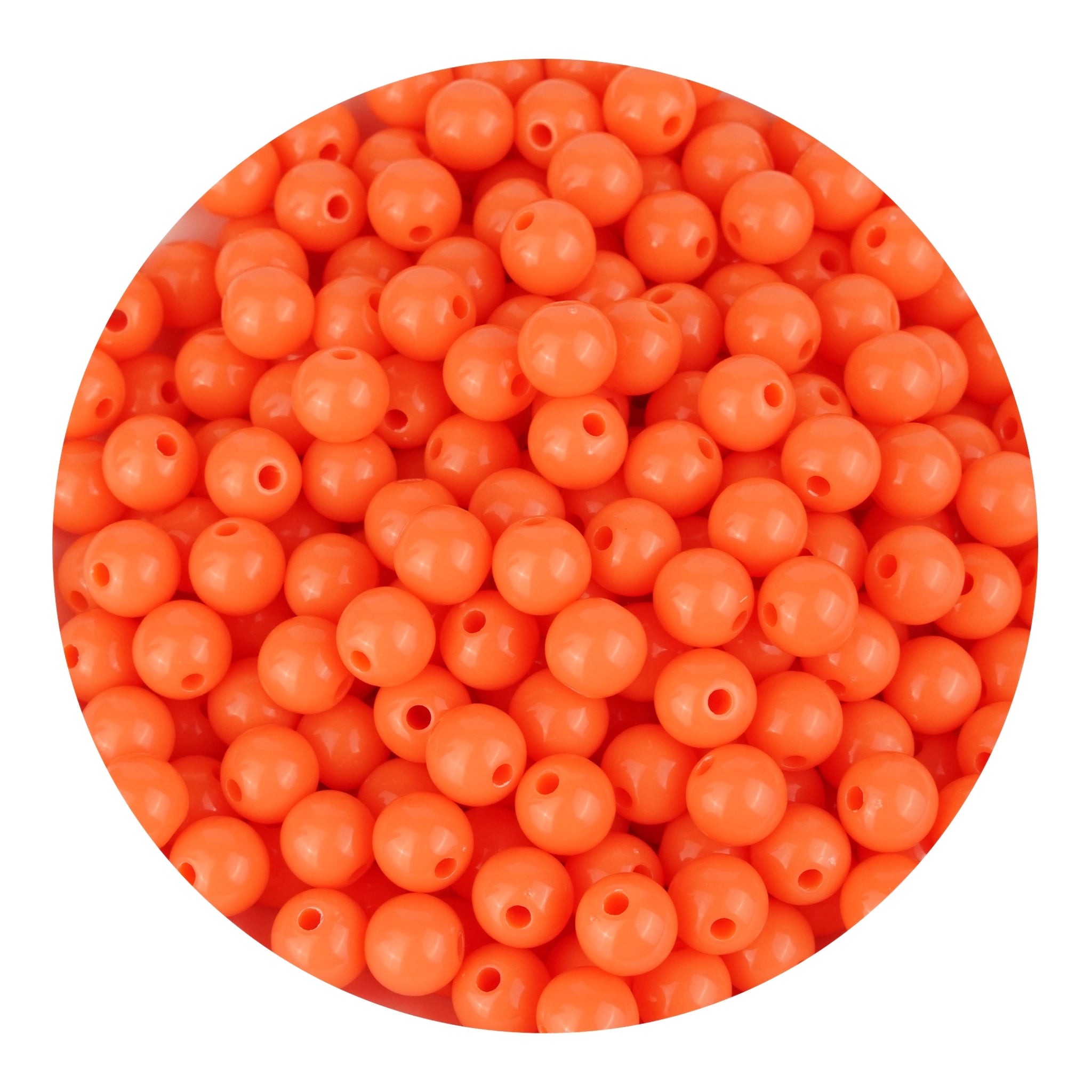 Acrylic Round String Beads - Orange - DIY Craft Warehouse