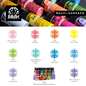 multi surface acrylic paint bright set 2