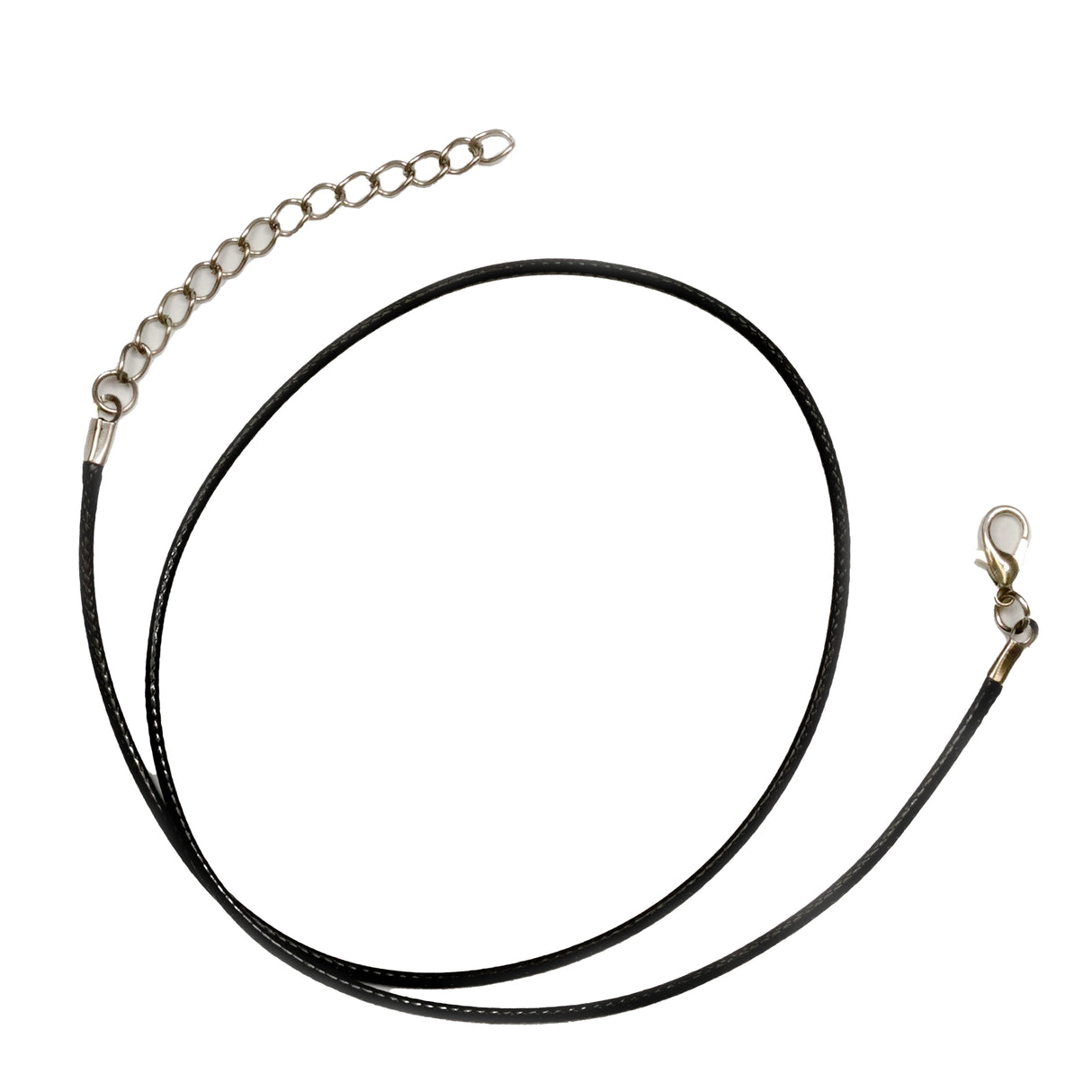 Wax Rope, Lobster Clasp & Extender Chain - Black