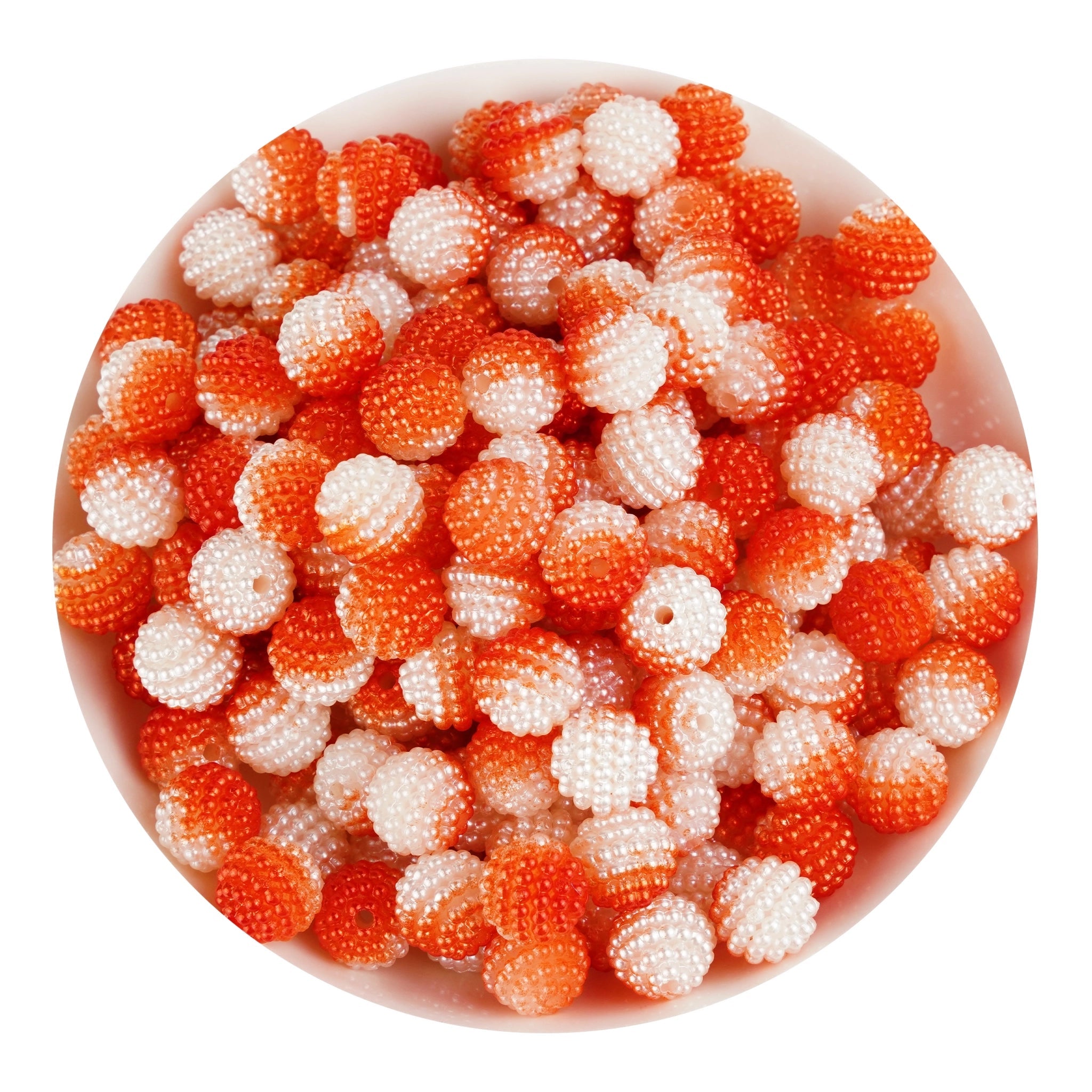 Bumpy Beads - Orange & White 2 Tone - DIY Craft Warehouse