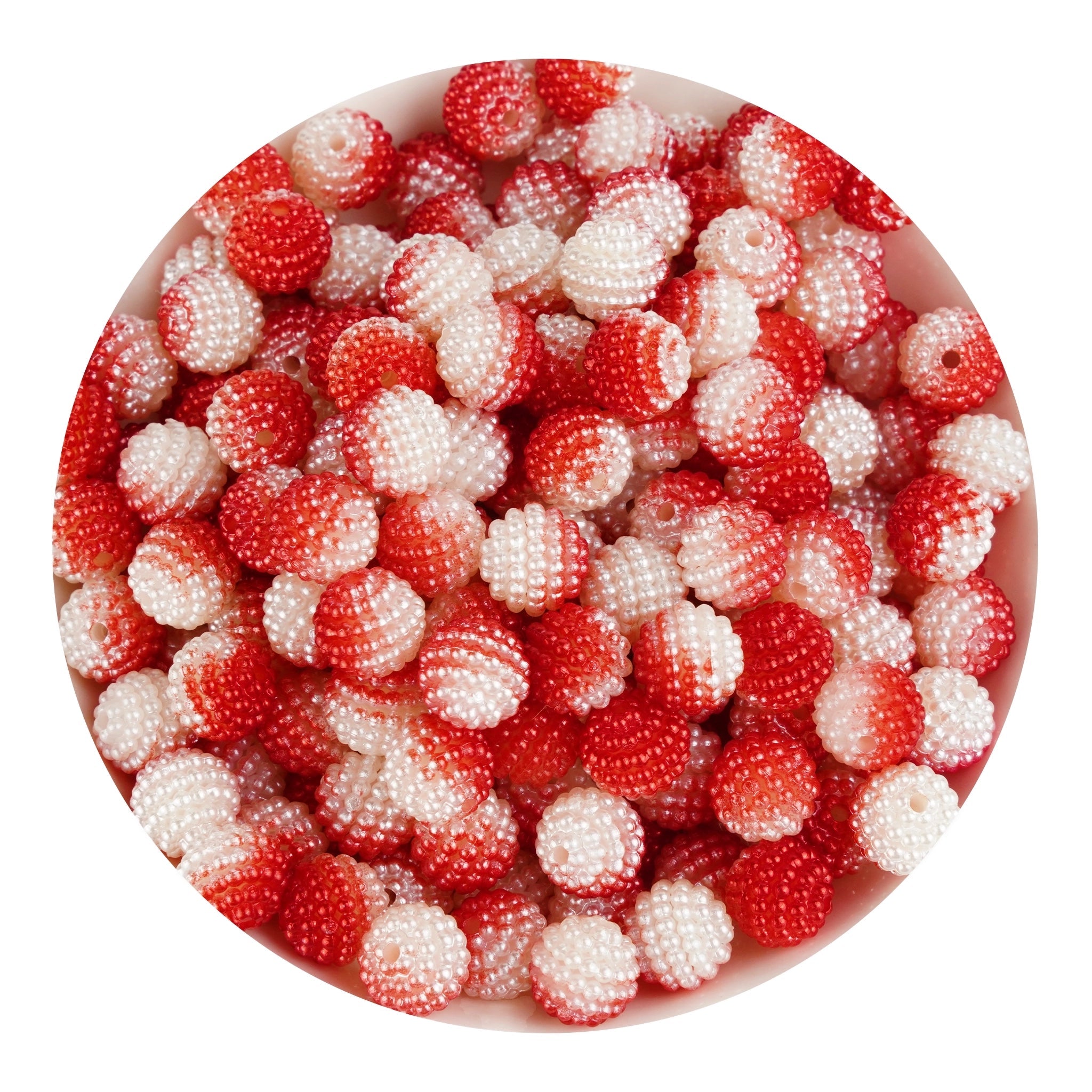 Bumpy Beads - Red & White 2 Tone - DIY Craft Warehouse