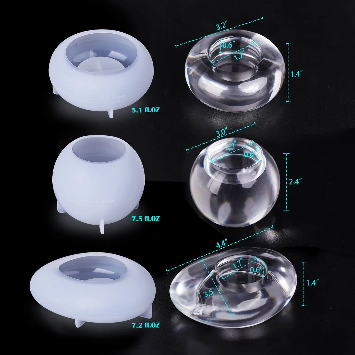 Resin Silicone Mold - Tealight Candle Holders