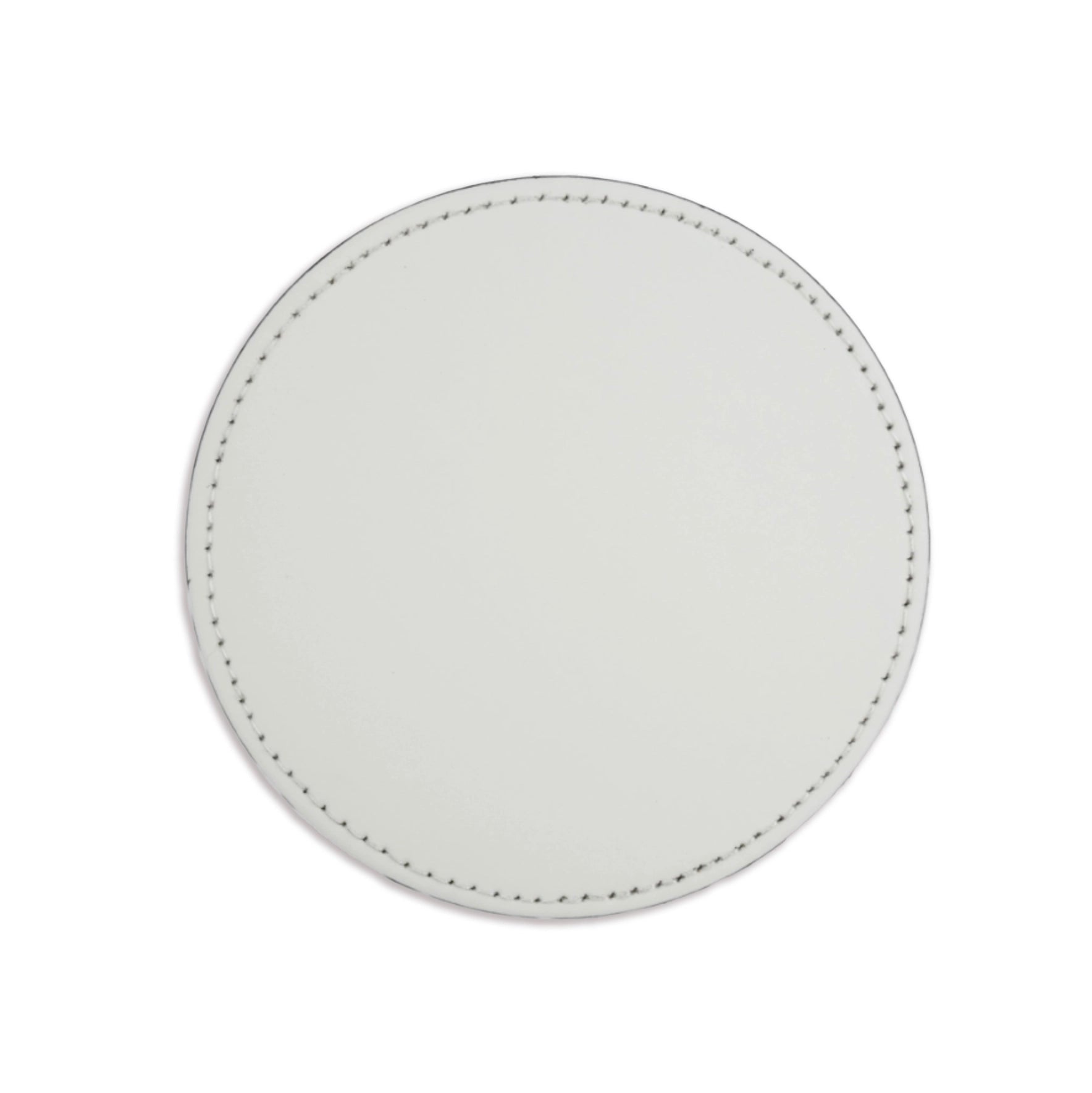 Coaster Vegan Leather Round - White - DIY Craft Warehouse