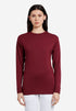 Crewneck T-Shirt Long Sleeve - Burgundy - DIY Craft Warehouse