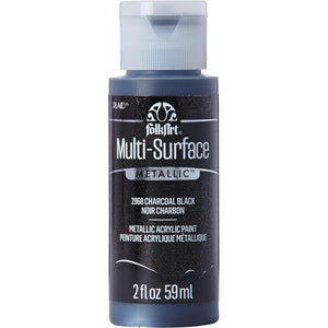 FolkArt Multi-Surface Acrylic Paint - Metallic Charcoal Black