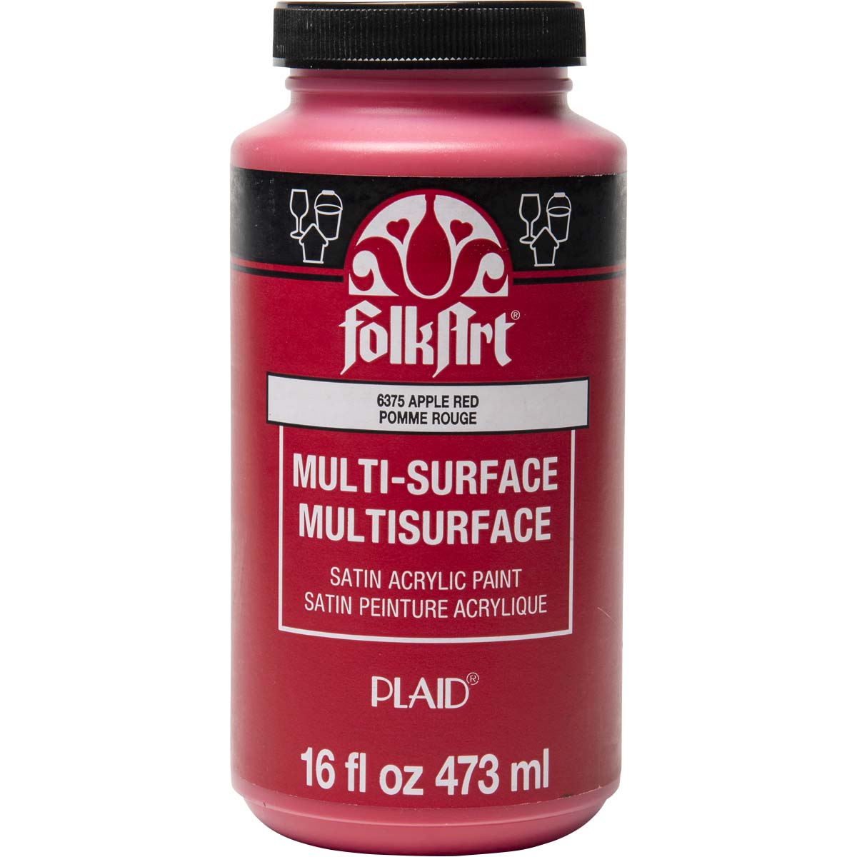 multi surface acrylic paint apple red