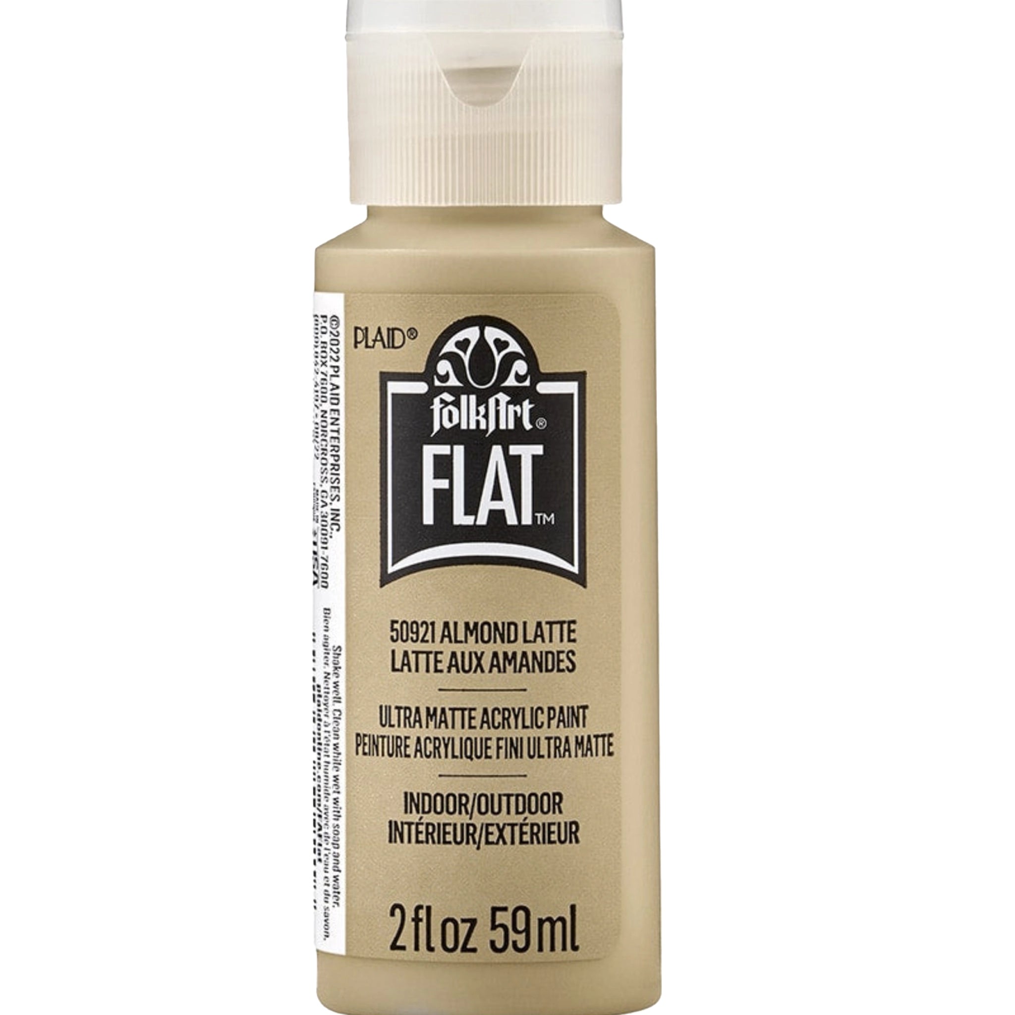 FolkArt Flat Ultra Matte Acrylic Paint - Almond Latte - DIY Craft Warehouse