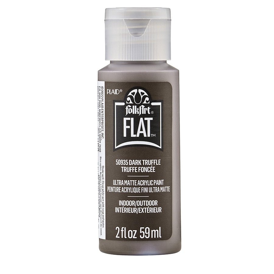 FolkArt Flat Ultra Matte Acrylic Paint - Dark Truffle - DIY Craft Warehouse