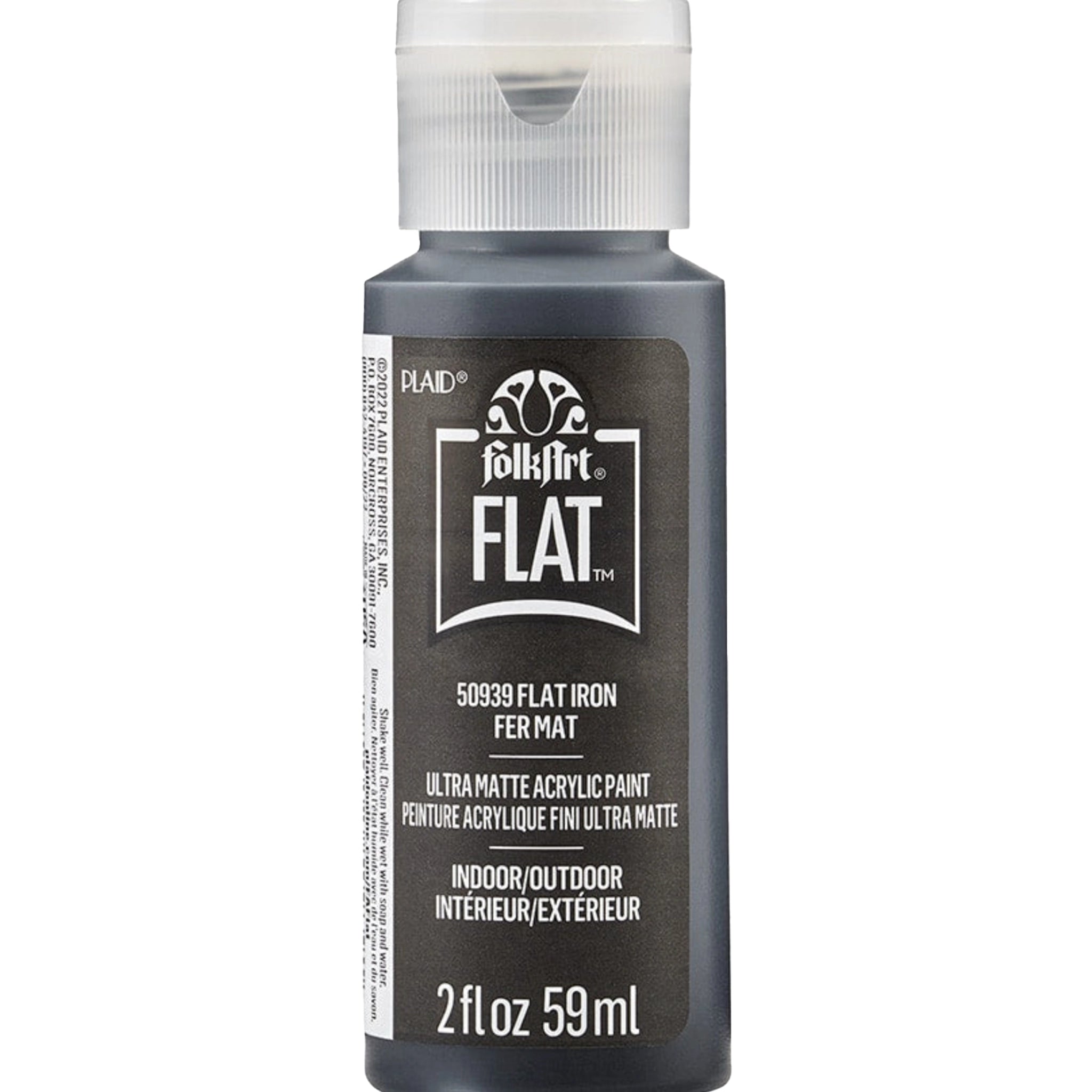 FolkArt Flat Ultra Matte Acrylic Paint - Flat Iron - DIY Craft Warehouse