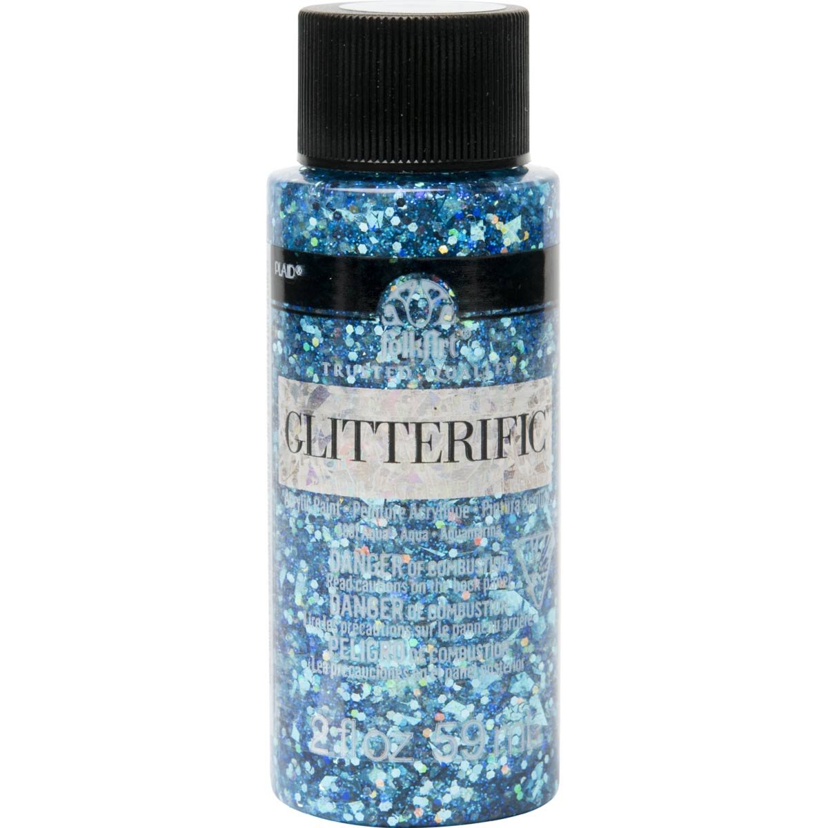 FolkArt Glitterific Acrylic Paint - Aqua - DIY Craft Warehouse